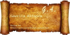 Gavrila Alfonza névjegykártya